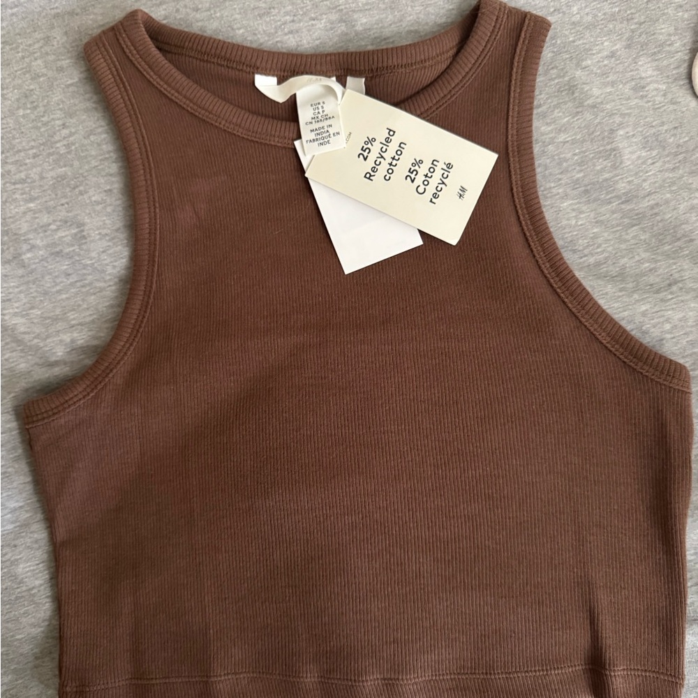 H&M Chocolate Ribbed Tank Top - Picture 2 of 3